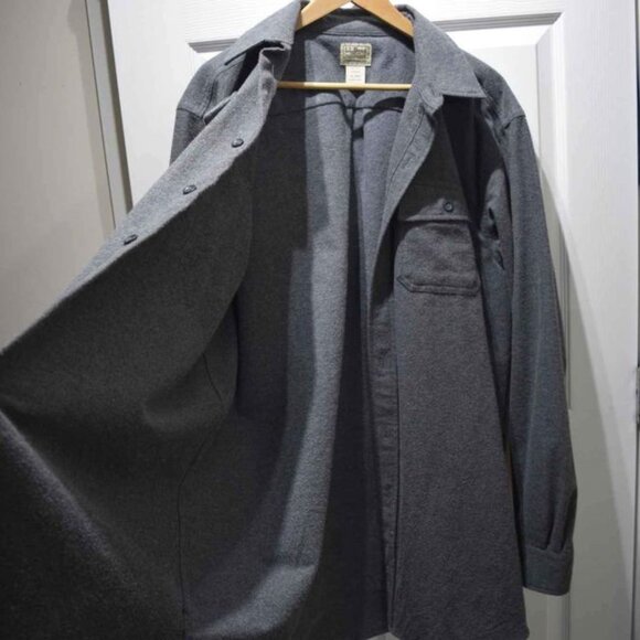 LL Bean Heavy Cotton Long Sleeve Button Down Shirt / Jacket Shacket - Picture 2 of 4